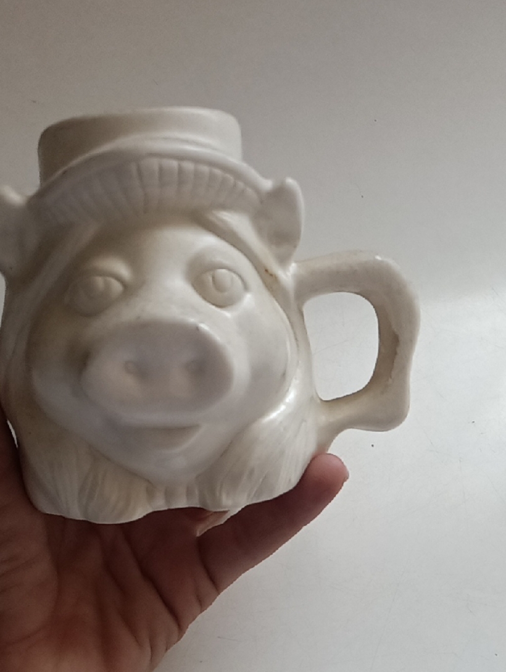 Ceramic Pig Face Decorative Planter - Cream